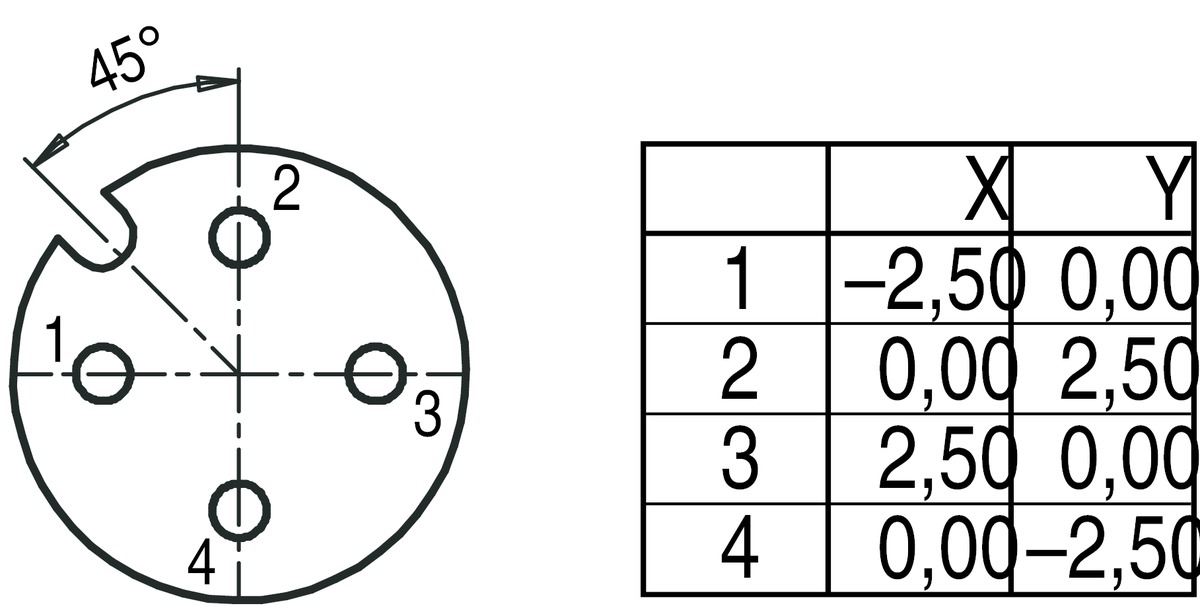 M12 4 Pin Dişi Açılı Konnektör, Binder 9904302404