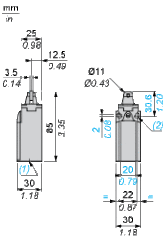 XCKN2102P20 Nihayet Şalteri Optimum Plastik