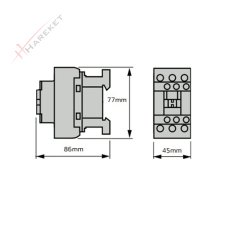 LC1D25M7 25A (11 KW) 220VAC Bobinli Trifaze Güç Kontaktörü