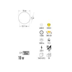 10 Watt Xplus Led Armatür Cata CT5660 - 6400K Beyaz Işık