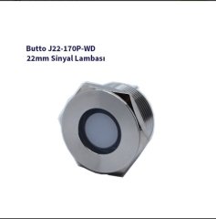 22mm Yassı Kafalı Sinyal Lambası Beyaz J22-170P-WD