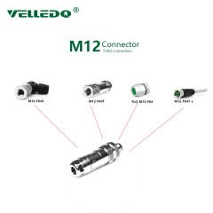 M12P-M04T - M12 4 Pin Erkek Düz Metal Konnektör - Velledq