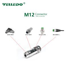 M12P-F05T - M12 5 Pin Dişi Düz Metal Konnektör - Velledq