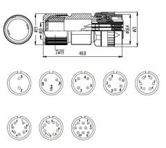 DK182-2D Servo Motor Konnektörü 2 Pin Dişi 90° Açılı Soket