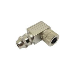 M12 4 Pin 90 Derece Dişi Metal Konnektör M12P-F04S