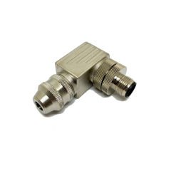 M12 5 Pin 90° Derece Erkek Metal Konnektör M12P-M05S