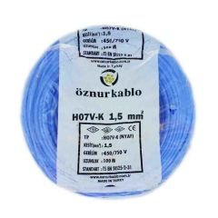 Öznur 1x1,5 mm NYAF Kablo-100m (Mavi)