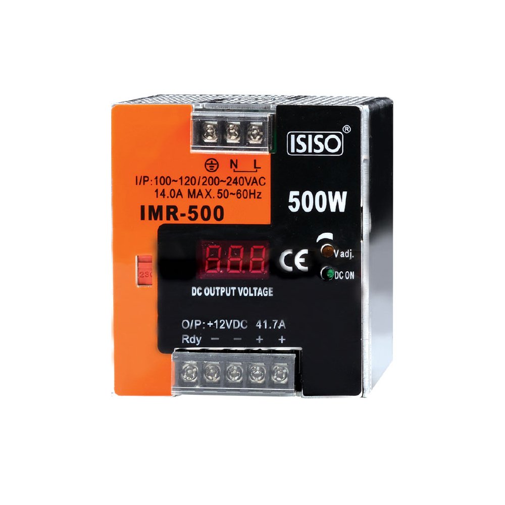 ISISO 500w 12v DC 37.5a Mini Göstergeli Raya Montajlı Güç Kaynağı